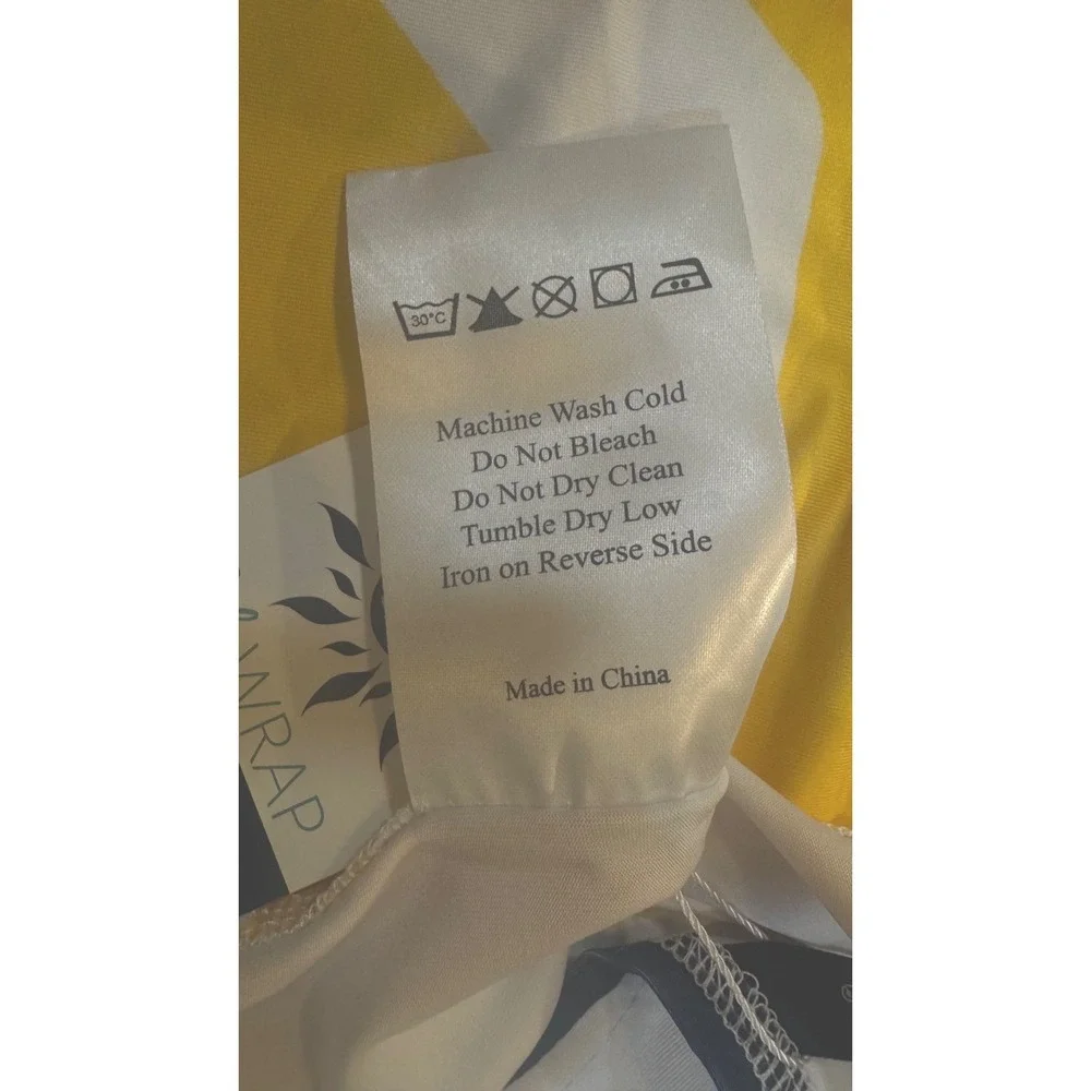 Salt N Rays Sol Wrap Sun Protective Towel UPF50Yellow Navy Umbrella Print 58x35